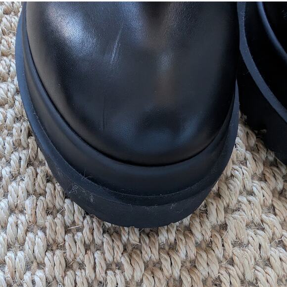 LA CANADIENNE Brendan Combat Boots Lug Sole Waterproof Black Leather 38 US 7.5 - Picture 5 of 13